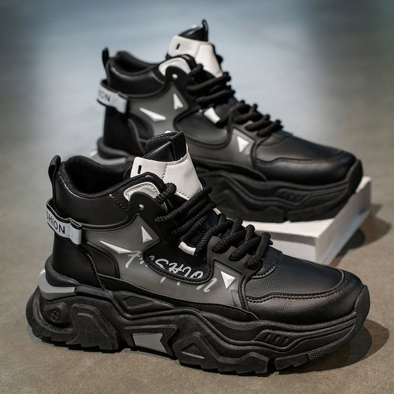 Zapatos de hombre de alto impacto 2026 nuevas botas de primavera juveniles Martin deportivas casuales pequeñas blancas para aumentar la altura de los zapatos de moda de papá