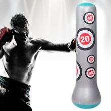 现货PVC充气式玩具倒翁拳击不倒翁充气柱加厚健身沙袋成人立式