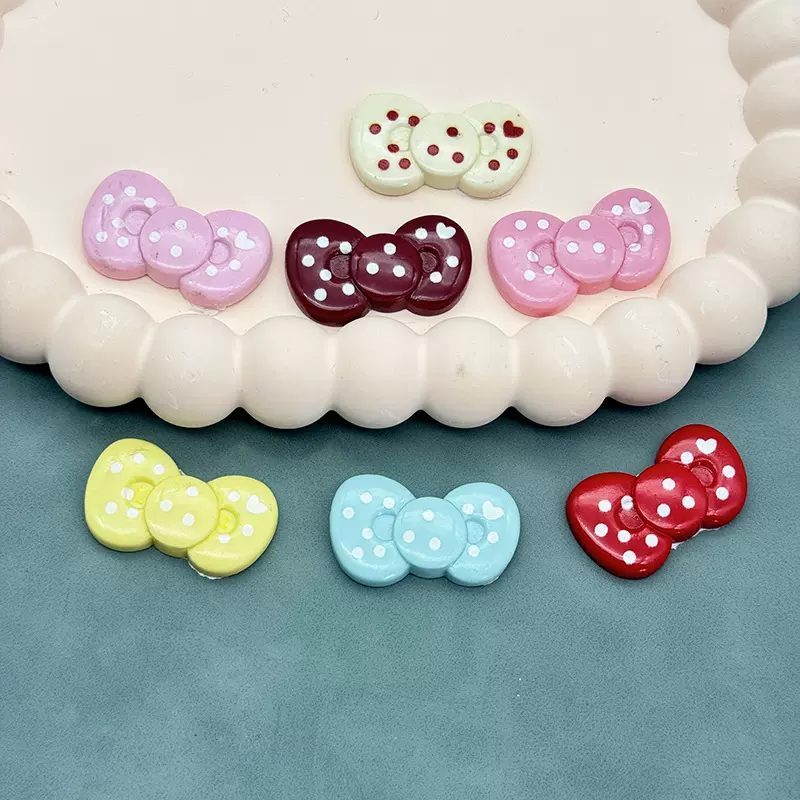 点点蝴蝶结树脂配件diy饰品手机壳洞洞鞋贴片发夹发饰手工材料