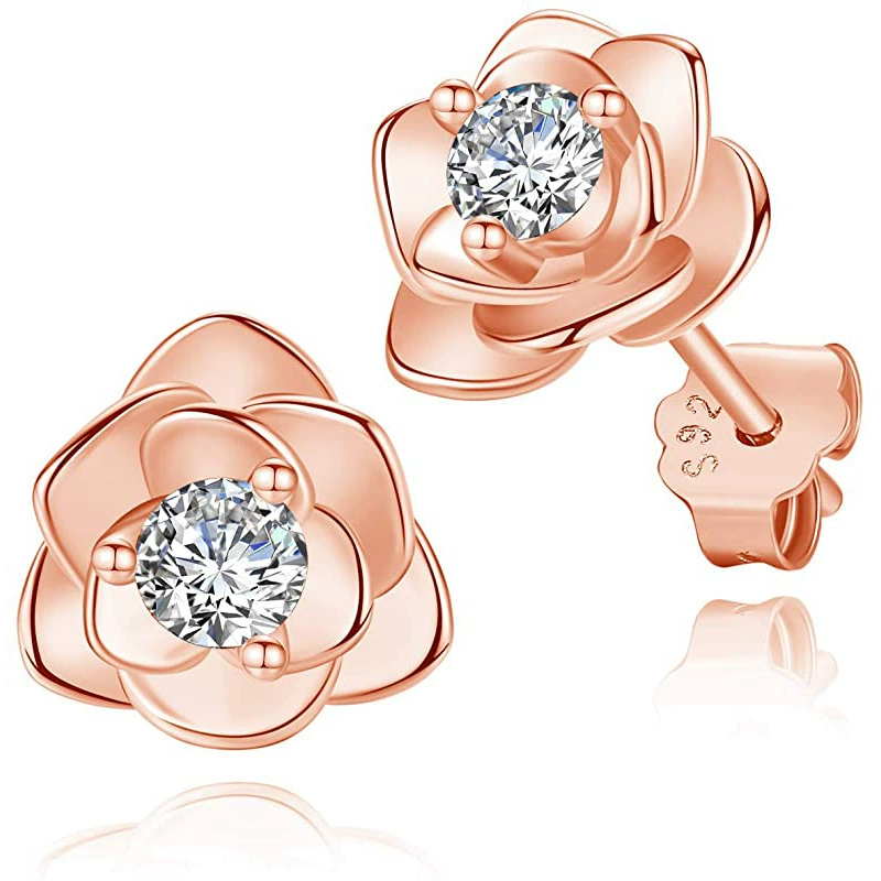 Earrings, zirconium, silver 925 sample, Amazon, Aliexpress, flowered