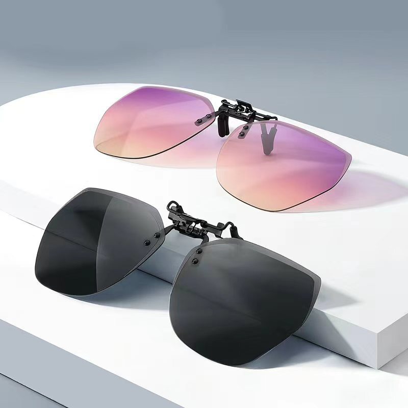 2025 new upturn sunglasses polarized clip frameless polygonal men's and women's sunglasses clip wholesale 1020