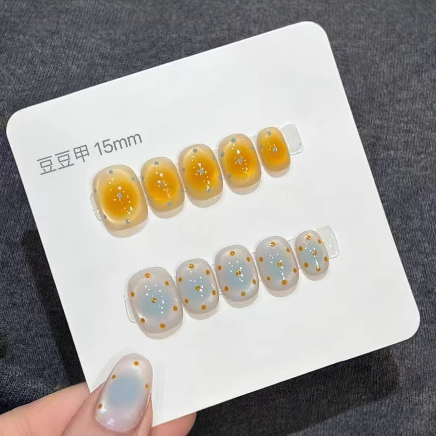 [Queso de sal marina] Estilo AB azul y amarillo con ojos de gato de lunares de Kluli, armadura de pato mandarín hecha a mano