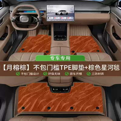 mats made of waterproof, dustproof, and Modelə uyğun ayaqaltı - moon-palm-brown-single-layer-tpe-foot-mat-brown-starry-sky-carpet
