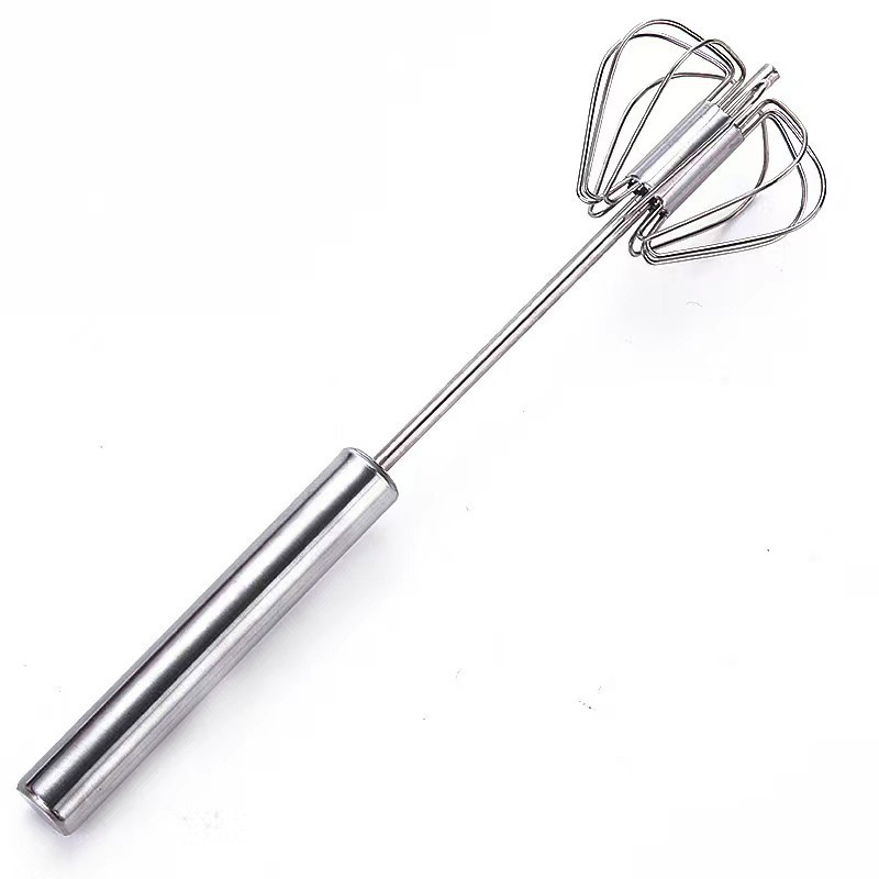 Household Automatic Rotating Cream Mixer Stainless Steel Half Egg Beater_voghion.com
