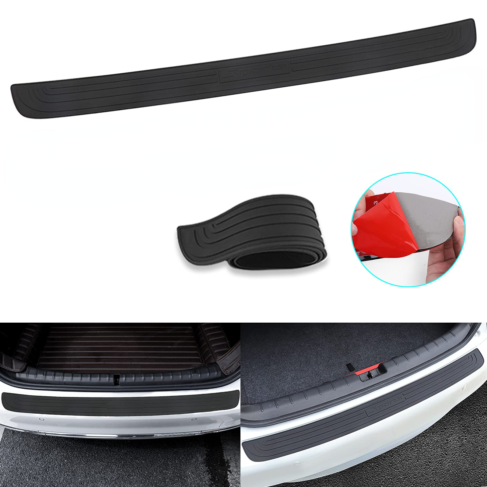 Puerta del maletero del coche alféizar tronco trasero Tira protectora portón trasero parachoques protector anticolisión antiarañazos etiqueta protectora