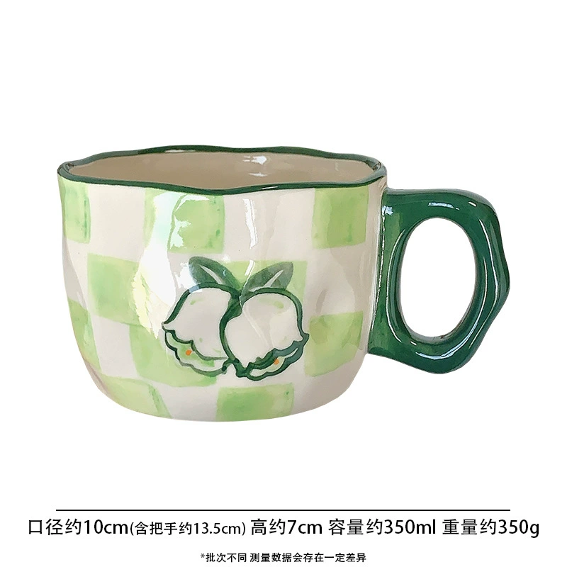 INS high face value, cute flower flower hand pinch ceramic cup Mark cup niche design feeling milk coffee cup water cup