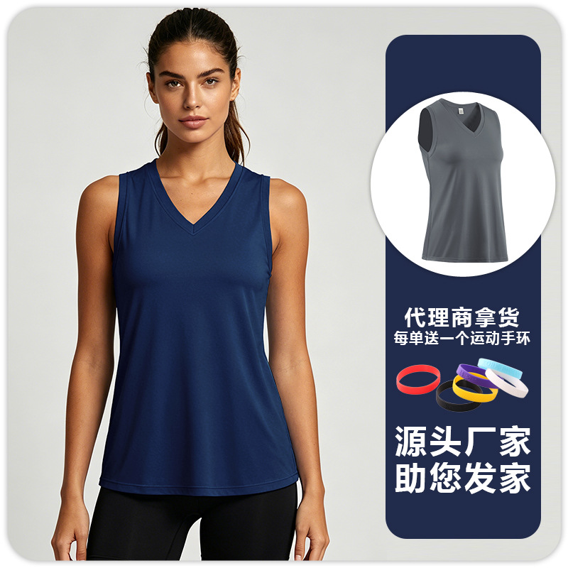 Camiseta sin Mangas Deportiva de Yoga para Mujer de Poliéster, Secado Rápido, Transpirable, para Yoga y Running