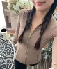 With zipper, golden