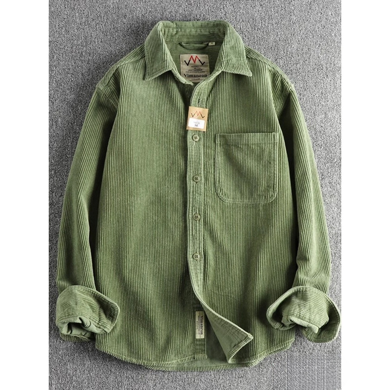 Spring and Autumn Season~ Warm Corduroy Washed Long-Sleeve Men's Shirt, American-Style Versatile Trendy Single-Pocket Shirt Jacket Spring and Autumn Season~ Warm Corduroy Washed Long-Sleeve Men's Shirt, American-Style Versatile Trendy Single-Pocket Shirt Jacket