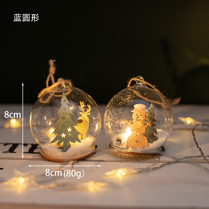 Nuevos productos transfronterizos de vidrio luminoso lámpara de noche cuerda de cáñamo para los ancianos regalos de escritorio decoración de colgante de micro paisaje