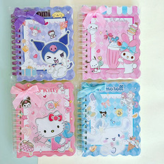 Sanrio coil notebook A7 high-looking Kurome side-turn lace student diary portable pocket notebook