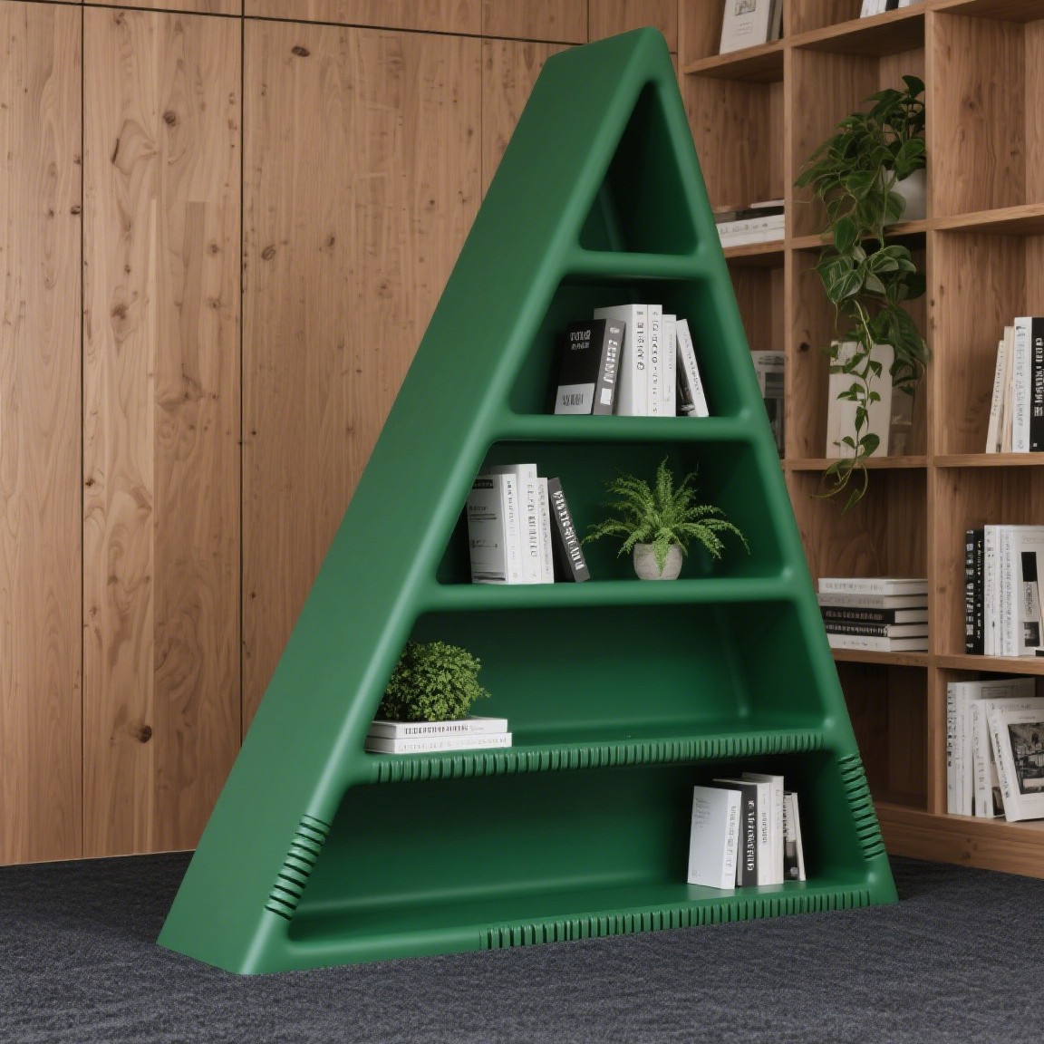 厂家定制塑料书架时尚简约书架几何造型书架个性书架定制滚塑模具
