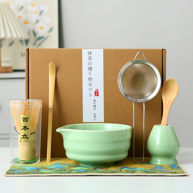 Japonés Matcha tazón Matcha túnica canción té herramientas de pedido taza de té de cerámica taza de té mezclador Matcha cepillo taza de té