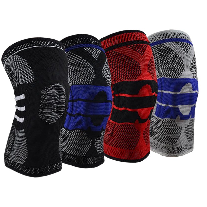 Sports knee pads silicone anti-collision spring support basketball knee pads riding mountaineering running fitness outdoor protective gear