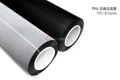 Auto Color Change Film white to black luminous film factory - tpu-eclipse-black-15215m