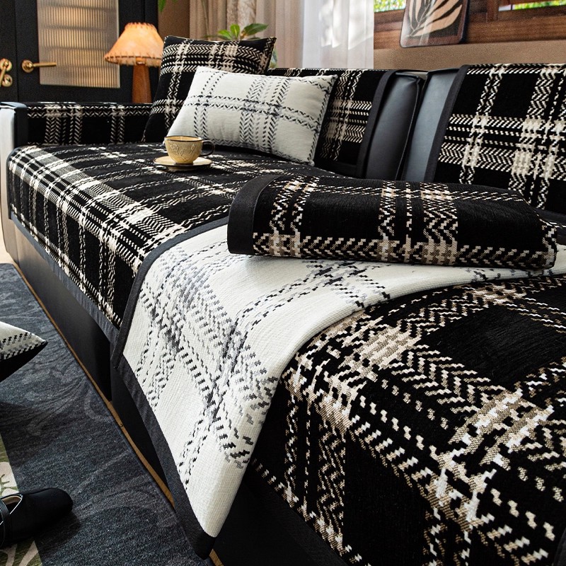Maillard Style Chenille High-End Sofa Cushion Light Luxury High-End Fashion Sofa Cover Nordic Style Non-Slip Cushion