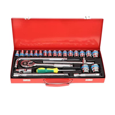 Mühərrik tənzimləmə alətləri: Set, Auto Repair Tool - 12-25pc-iron-box-l-rod-with-screwdriver-outer-box-color-random