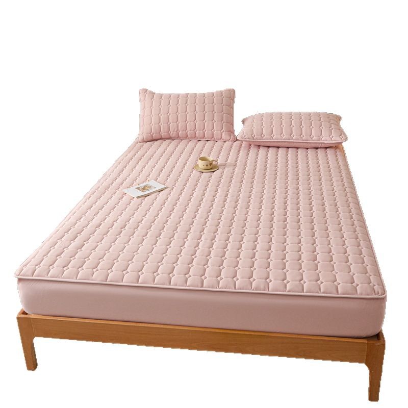 2025 nueva serie de rejilla de la suerte de la sábana de color sólido acolchada de clase A