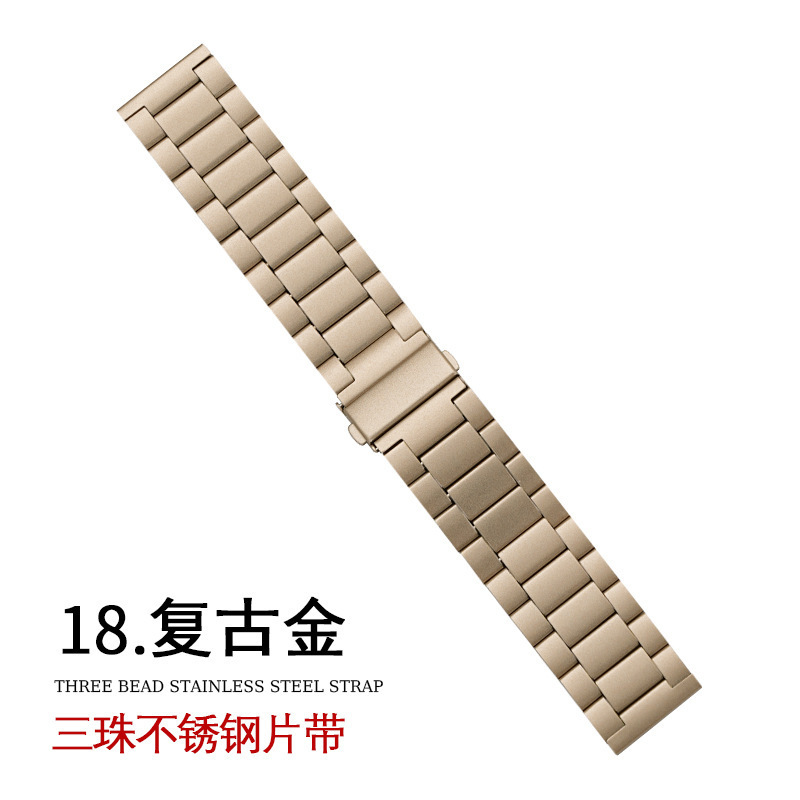 Aplicable AppleWatch tres perlas hebilla plegable de acero correa iWatch Huawei correa de reloj inteligente