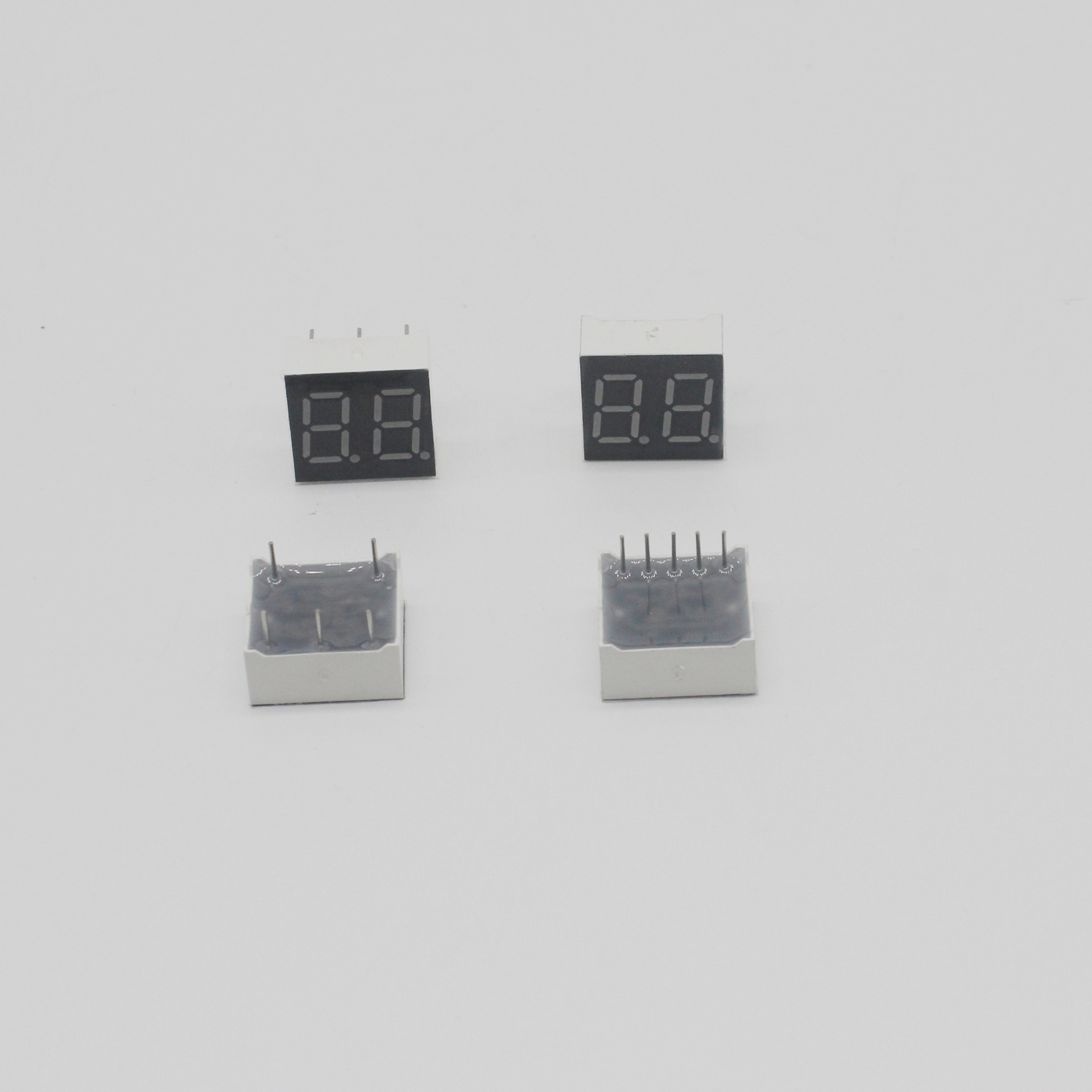 LED数码管2位0.36英寸单排5下脚3621CR二位数码屏模块双排