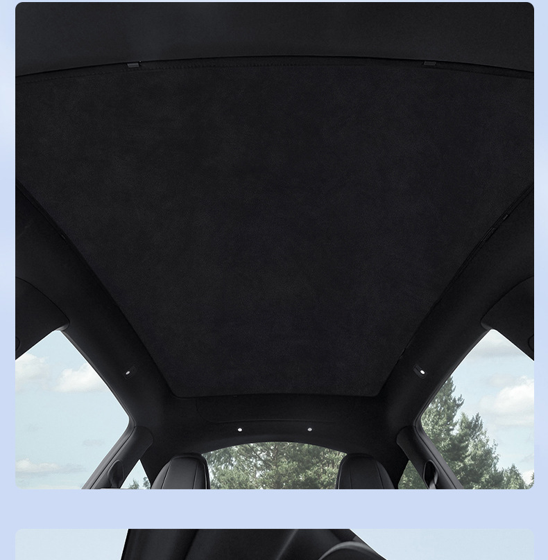 Suitable for Xpeng P7/P7+/Mo3 Suede Electrostatic Adsorption Sunshade Curtain Car Sunroof Sunshade