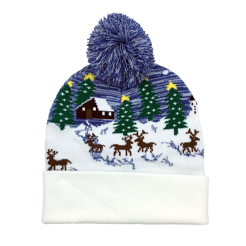 Unisex Cute Retro Christmas Tree Elk Eaveless Wool Cap display picture 2