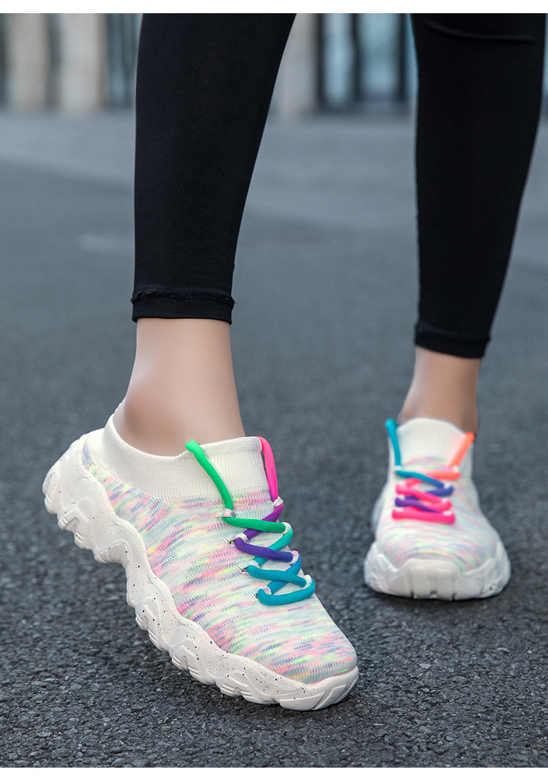 Summer Cross-border Large-size Versatile Fly-knit Breathable Lightweight Sports Casual Couples Outdoor Walking_vogvips.com