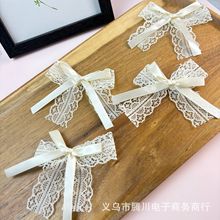 现货蕾丝布艺蝴蝶结辅料diy头饰配件服装装饰丝带织带半成品包装