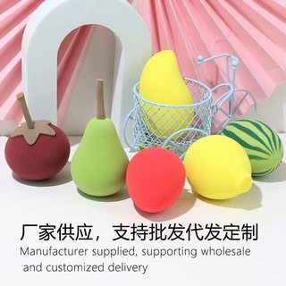厂家定制异形美妆蛋粉扑水果系列草莓芒果海绵蛋干湿两用彩妆蛋