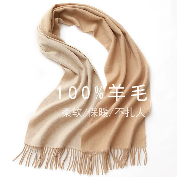 2026 New Model Inner Mongolia Manufacturer 100% Wool Double-Sided Scarf Autumn and Winter Women's Shawl Versatile and Warm
