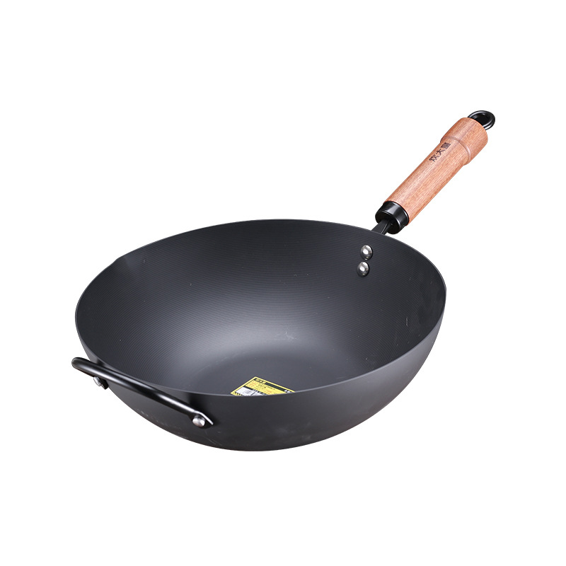 Cocina rey hierro wok hogar wok no recubierto estufa de gas plana Cocina de Inducción especial hierro Polo olla de hierro