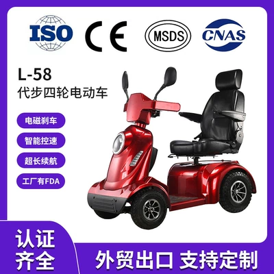 Cross-Border Fda Factory Mobility Scooter for the Elderly, Dual-Seater Home-Use Power-Assisted Folding Electric Scooter for Disabled People