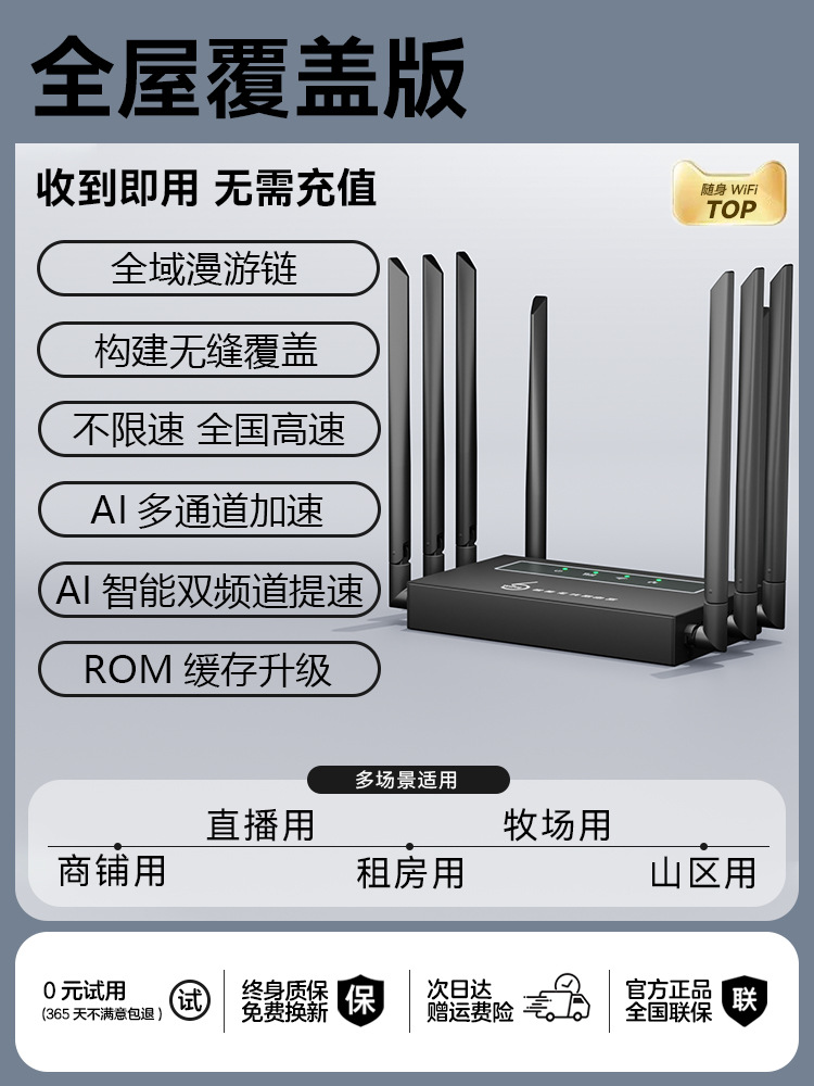 Wifi6 [whole house coverage version] free 3000g signal coverage is stronger and faster than fiber optic - 10g/month*1 month