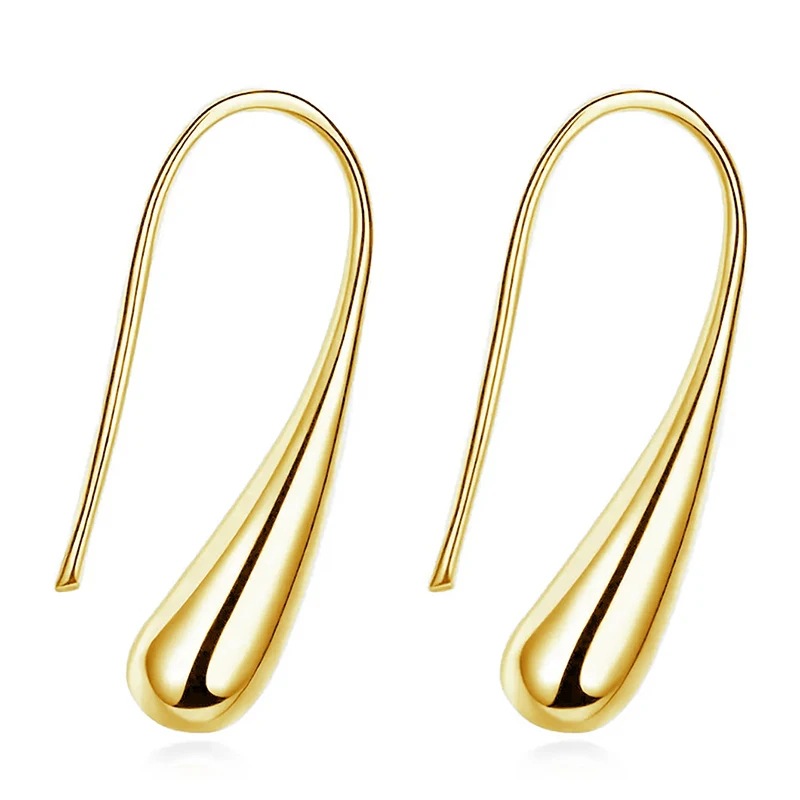 8g Weight Copper Ear Needle Material Earrings Classification 1 Pair Quantity Travel, Street, Shopping Occasion Copper Material U Shape, Water Droplets Pattern Women's Gender Plating Design Basic, Streetwear, Cool Style Style 1 Pair Basic Streetwear Cool Style U Shape Water Droplets Plating Copper Earrings 6