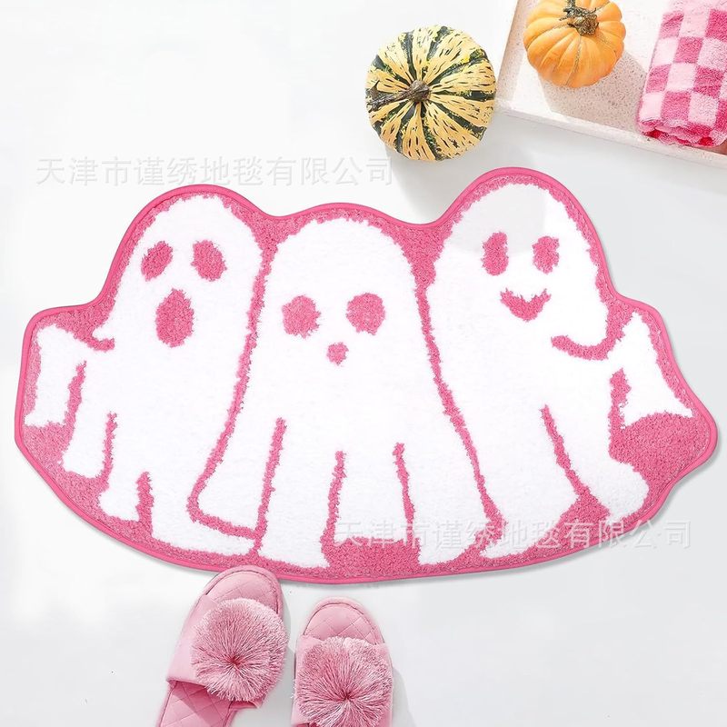 国境を越えたハロウィーンの幽霊は、カシミヤの玄関マット漫画の浴室滑り止めマットアマゾンtemu代発マットを模倣している|undefined
