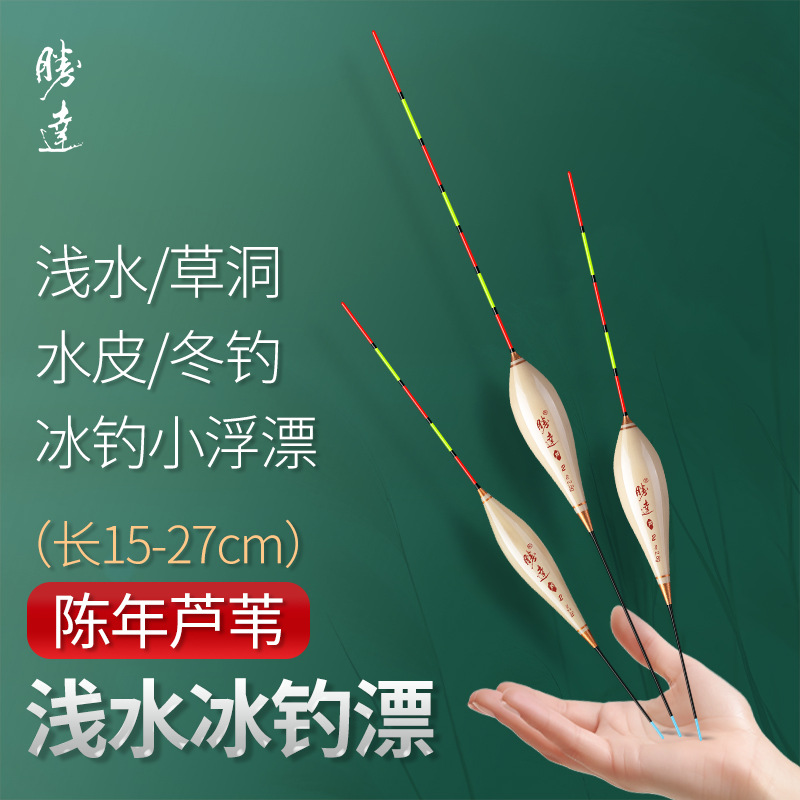 冬钓冰钓芦苇漂高灵敏浅水漂超短鲫鱼漂水皮漂草洞小浮漂加粗醒目