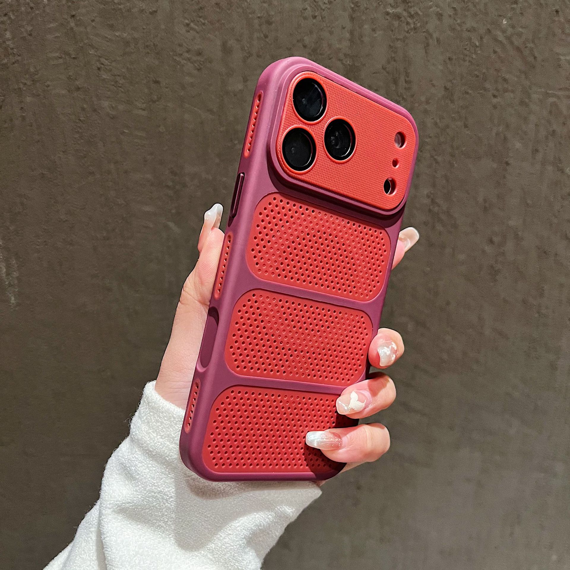 Nueva escalera de absorción de calor de dos colores para iPhone17 película de lente para teléfonos móviles Apple 15 cubierta protectora a prueba de caídas