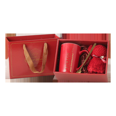 活动伴手礼水杯套装 陶瓷杯礼盒装  开业小礼品毛巾熊马克杯