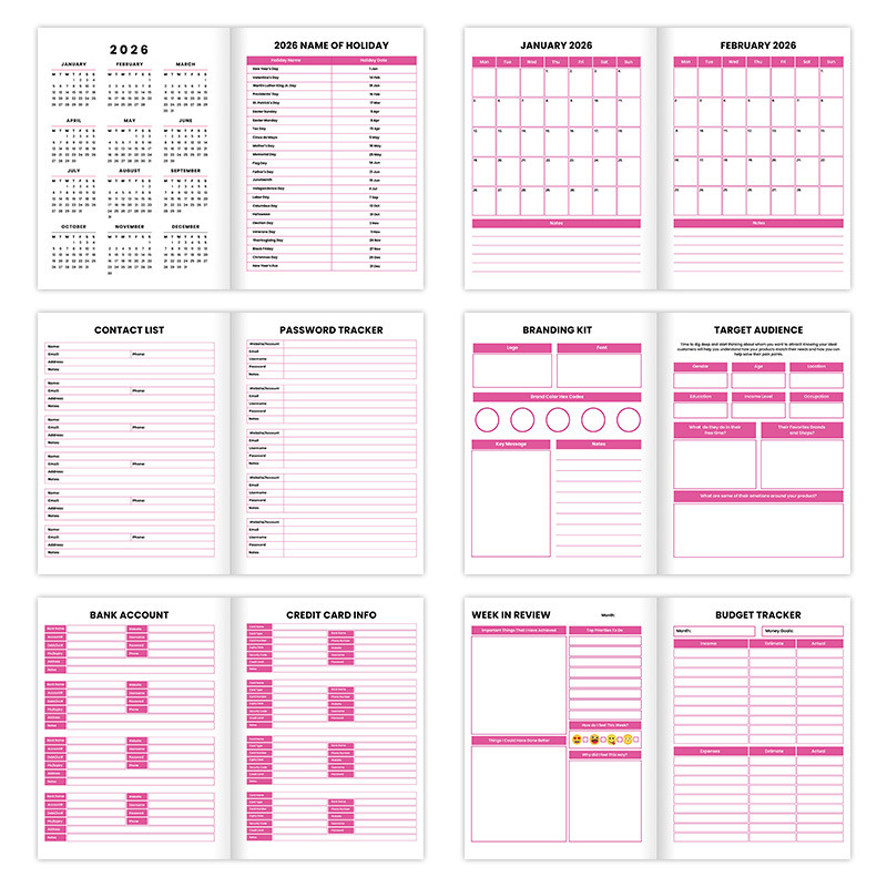 跨境新品 2026 GIRL BOSS ORGANIZER 2026女老板笔记本计划表现货|undefined