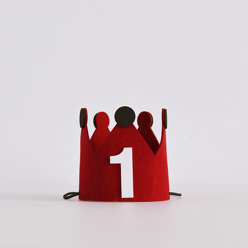 Libro rojo coronas rojas sombreros de cumpleaños digitales para niños sombreros de cumpleaños para niños y niñas atmósfera de aniversario accesorios de fotografía