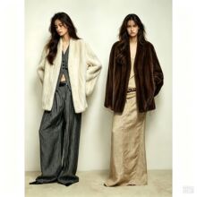 欧美北岛貂貂仿水貂毛环保毛毛宽松皮草外套大衣女新款V领秋冬短