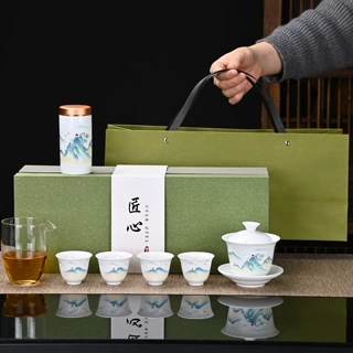 白瓷整套功夫茶具套装家用一整套礼品高端商务送礼伴手礼logo
