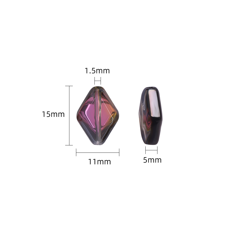 20 PCS/Package 11 * 15mm Glass Rhombus Beads display picture 2