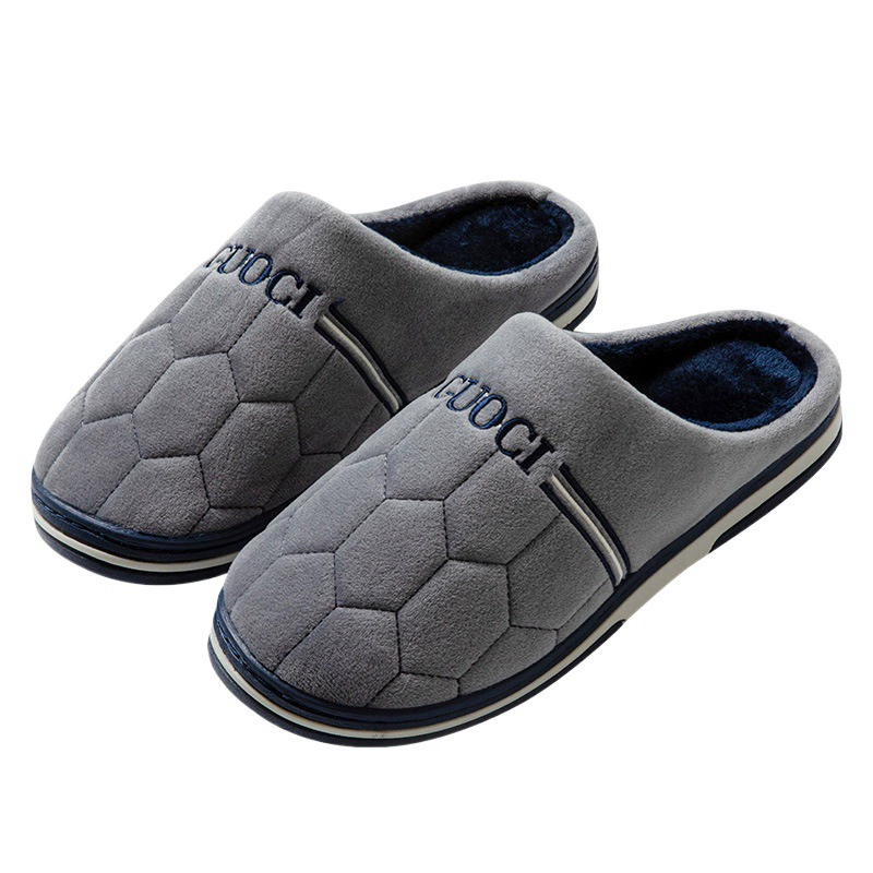 Осенне-зимние мужские хлопковые тапочки большого размера, расширенные домашние теплые Нескользящие тапочки с толстой подошвой 47 48 49