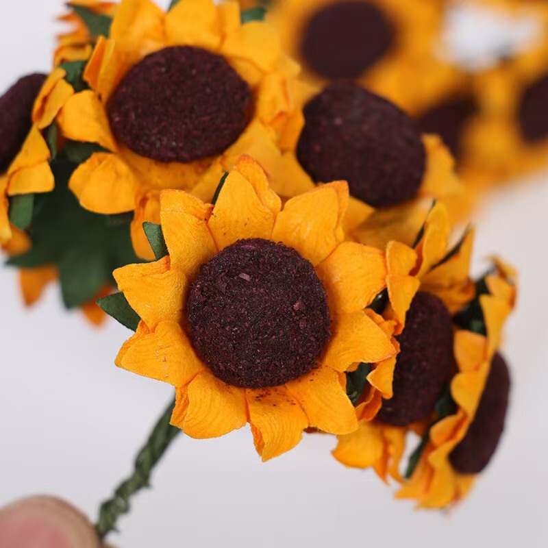 in stock wholesale sunflower paper flower sunflower dried flower diy candy box gift box decorative small flower wreath accessories
