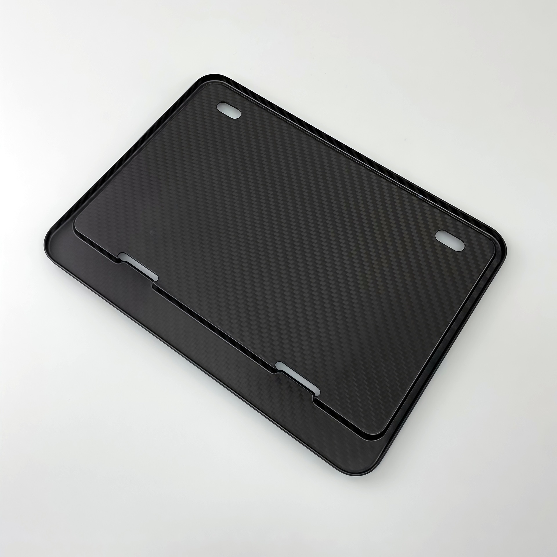 Genuine carbon fiber motorcycle license plate frame, license plate protector, advertising sign frame, and vehicle number plate frame for modification