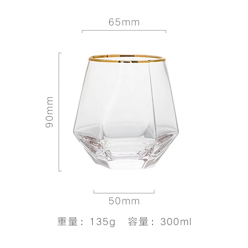 Internet celebridad vidrio enjuague bucal taza I agua hexagonal taza traje whisky copa de vino colorido taza hexagonal taza de la bebida taza