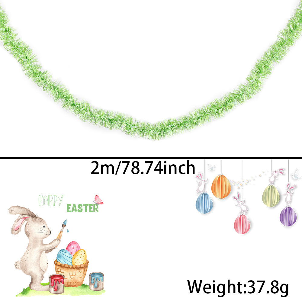 Suministros de fiesta de Pascua de 2m de color Rubea colgante de fiestas decorativas de huevos de flores de color