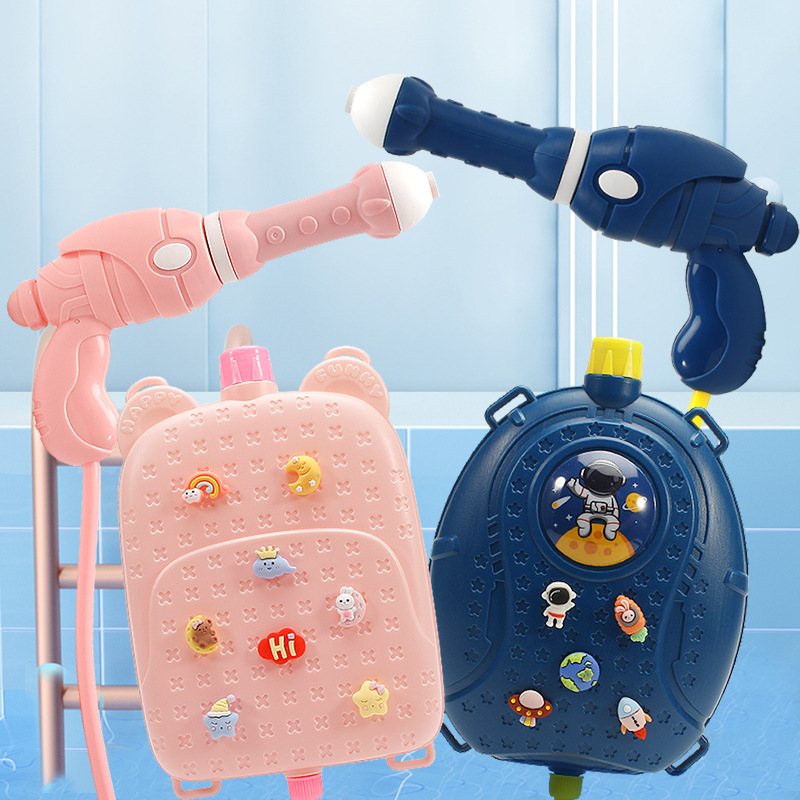 Cross border Stall Source of goods wholesale children knapsack Water gun Toys Sandy beach Bathing Meng Fun girl Pull out Water gun