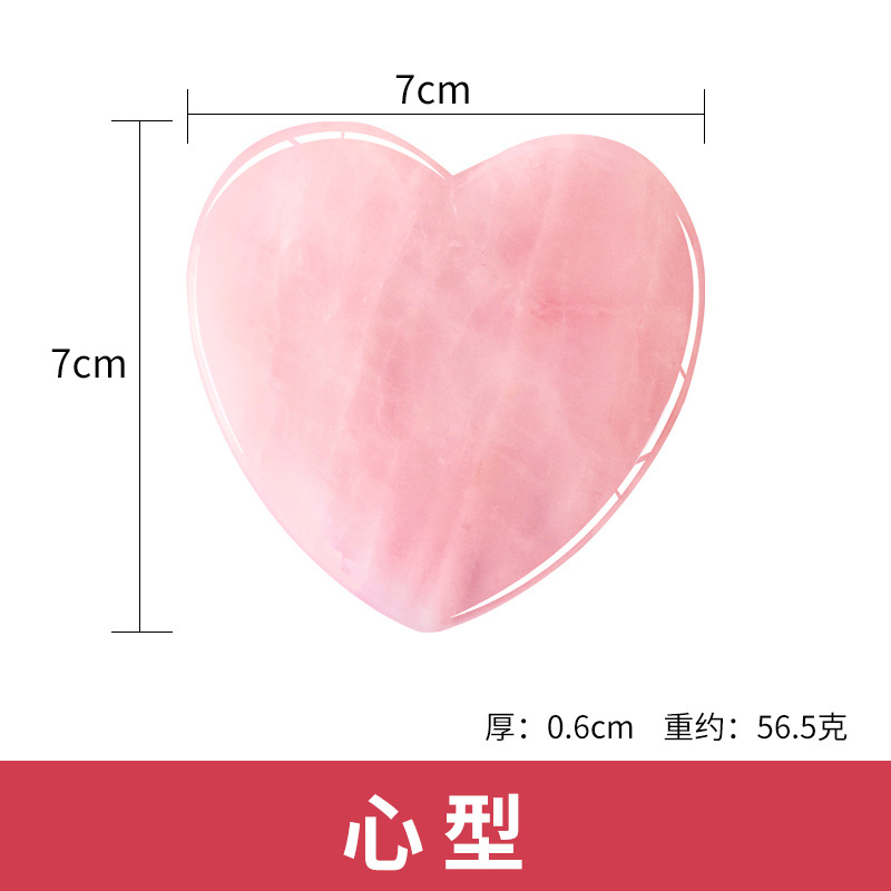 Herramienta de Jade Rosa para Masaje Facial, Forma de Pez y Triángulo